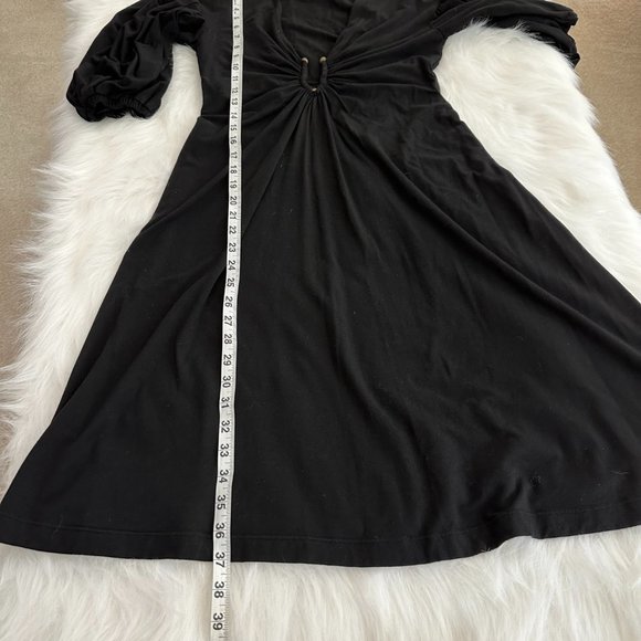 Just Cavalli Roberto Cavalli Dress Midi Black Jersey Knit Metal Bust Accent - 10 - Picture 9 of 10